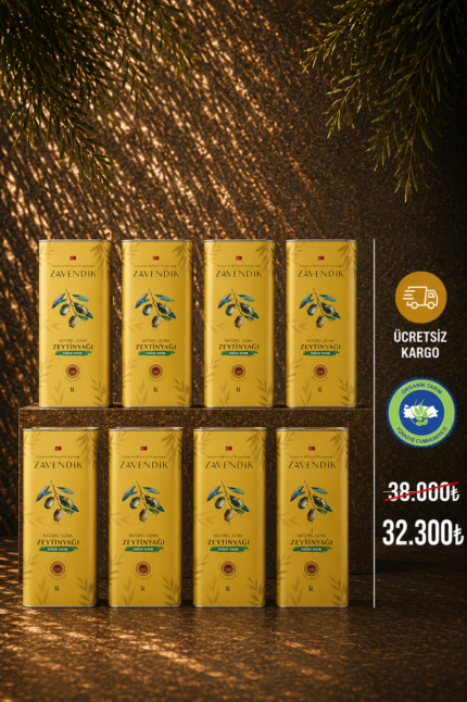 8x5 Litre Organik Soğuk Sıkım Natürel Sızma Zeytinyağı
